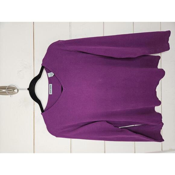 Marsh Landing large purple ribbed v neck shirt - Picture 1 of 5